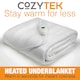 image 7 of Cozytek Double Electric Under Blanket Heated Fitted Mattress Bed Cover | White | White | 1