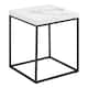 image 1 of Barossa Coffee Table with White Marble Effect Top & Black Base 40cm
