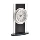 image 2 of Widdop Gifts Silver and Black Glass Mantel Clock