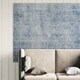 image 3 of Denim Blue Geometric Distressed Washable Living Room Area Rug - 80x150cm Blue