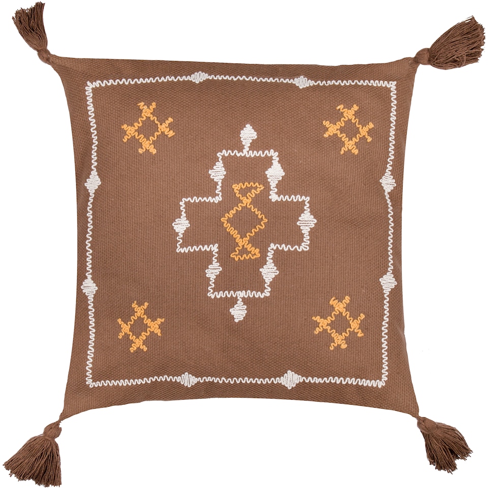 image 1 of Yard Durdle Embroidered Cushion, Cocoa, 45 x 45cm