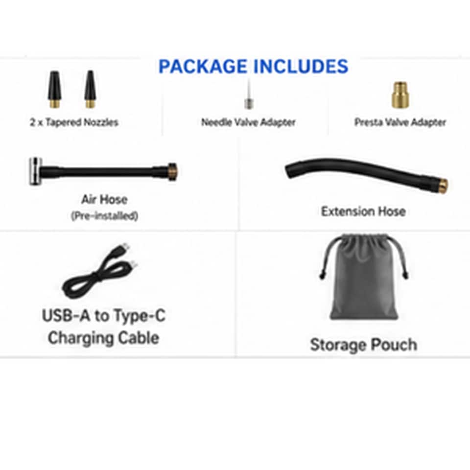 image 1 of Cordless Tire Inflator, 150PSI Portable Air Compressor with Digital Pressure Gauge, 5 Preset Modes, Rechargeable Battery, Power Bank & LED Light, for Car Tires, Bikes, Balls, Air Mattress by Ranoke