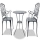 image 4 of Centurion Supports POSITANO Luxurious Garden and Patio Table and 2 Large Chairs with Armrests Cast Aluminium Bistro Set - Grey