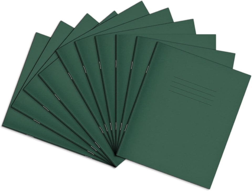 image 1 of Rhino 32 Page Feints Handwriting Book Dark Green 8 x 6.5in 100 Pack