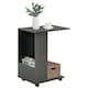 image 1 of HOMCOM Mobile Sofa Side Table for Laptop Coffee w/ Storage and Casters, Black
