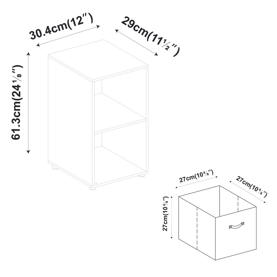 image 1 of 2-Cube Shelving Unit With Inserts | Grey | Grey & Green | 1
