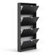 image 4 of Shoes Shoe Cabinet 4 Flip Down Doors and 1 layer in Matt Black
