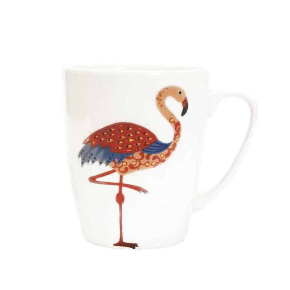 Churchill China Paradise Birds China Mug Flamingo 400ml White