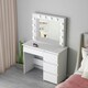image 10 of White Dressing Table Hollywood LED Mirror Makeup Desk Vanity Table Bedroom Furniture White