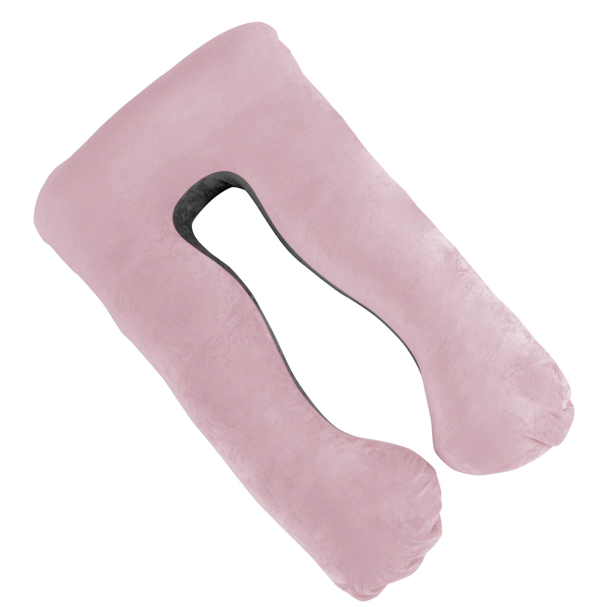 Aamira U-Shaped Pregnancy Pillow Shredded Memory Foam Maternity Nursing Support Cushion - Pink & Dark Grey | Pink | Pink | 1
