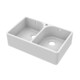 image 1 of Fireclay Double Bowl Full Weir Butler Sink Overflow Tap Hole 795mm | White | White | 500 x 795 x 220mm | 1