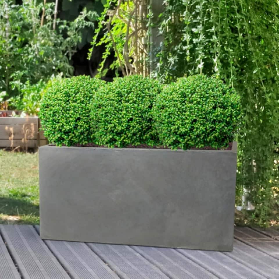 image 1 of Grey Light Concrete Trough Garden Planter H30 L65 W19 cm, 37 ltrs Cap.