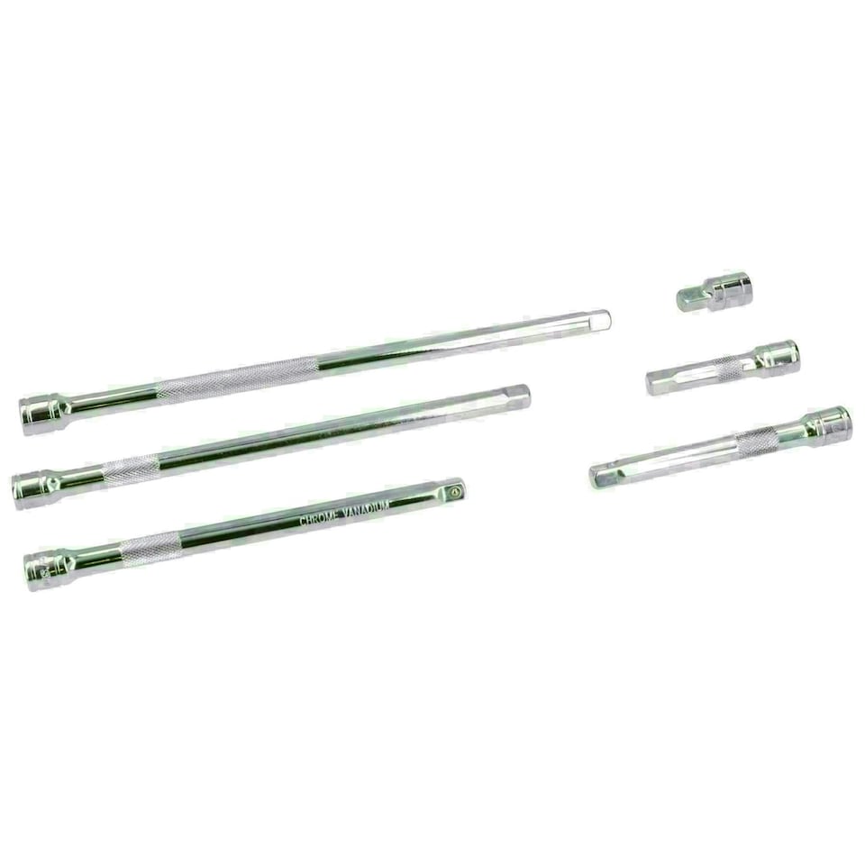 image 1 of 3/8" Drive Straight Socket Extension Bar Set 38mm - 300mm 6pc Set