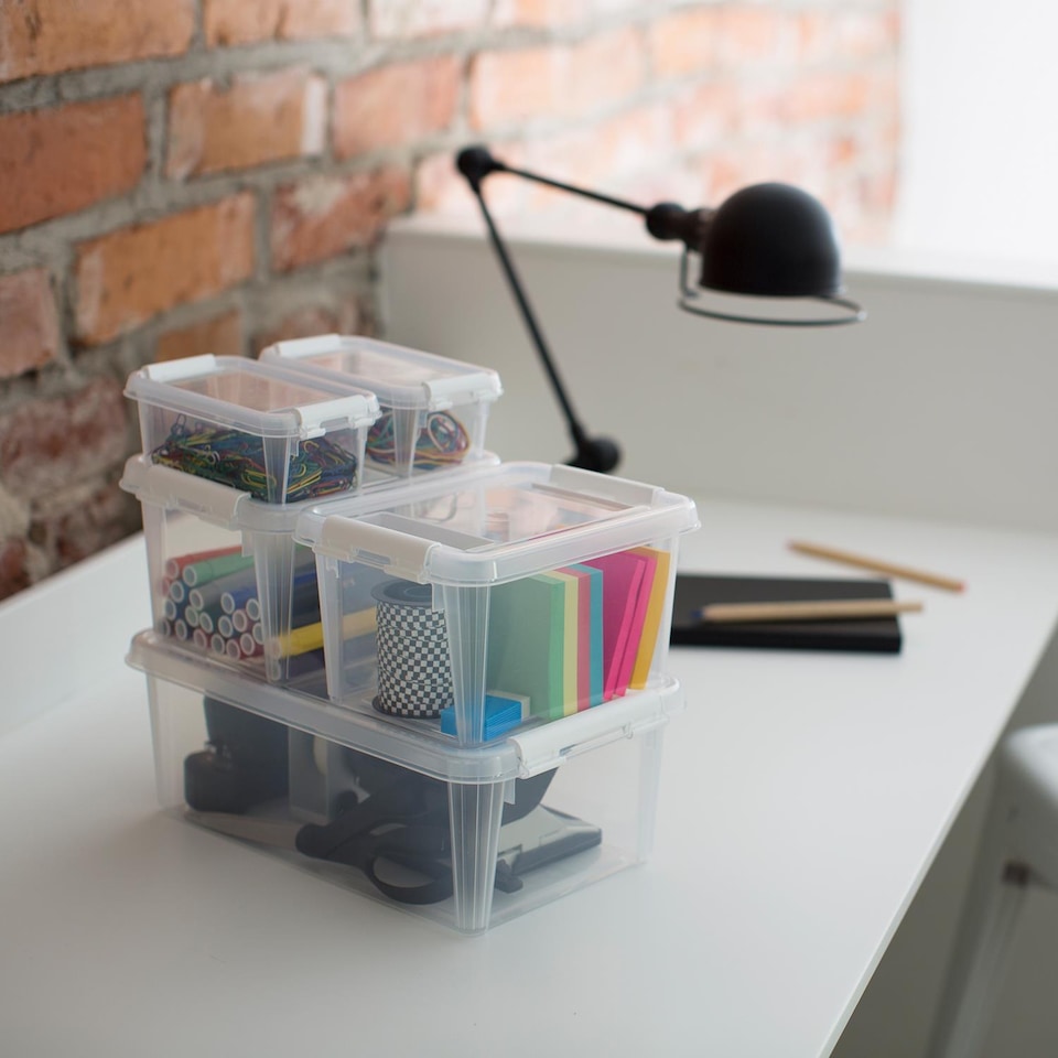 image 1 of SmartStore Different size Storage Box for Home with Clip Lid | Clear | 3.6L