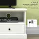 image 6 of HOMCOM Modern TV Unit Cabinet for TVs up to 45 Inches, TV Stand with Drawers, Open Shelves, Cable Holes for Living Room, White