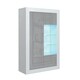 image 1 of Display Cabinet 93cm Grey Gloss Doors White Matt Body Free LED White | Grey