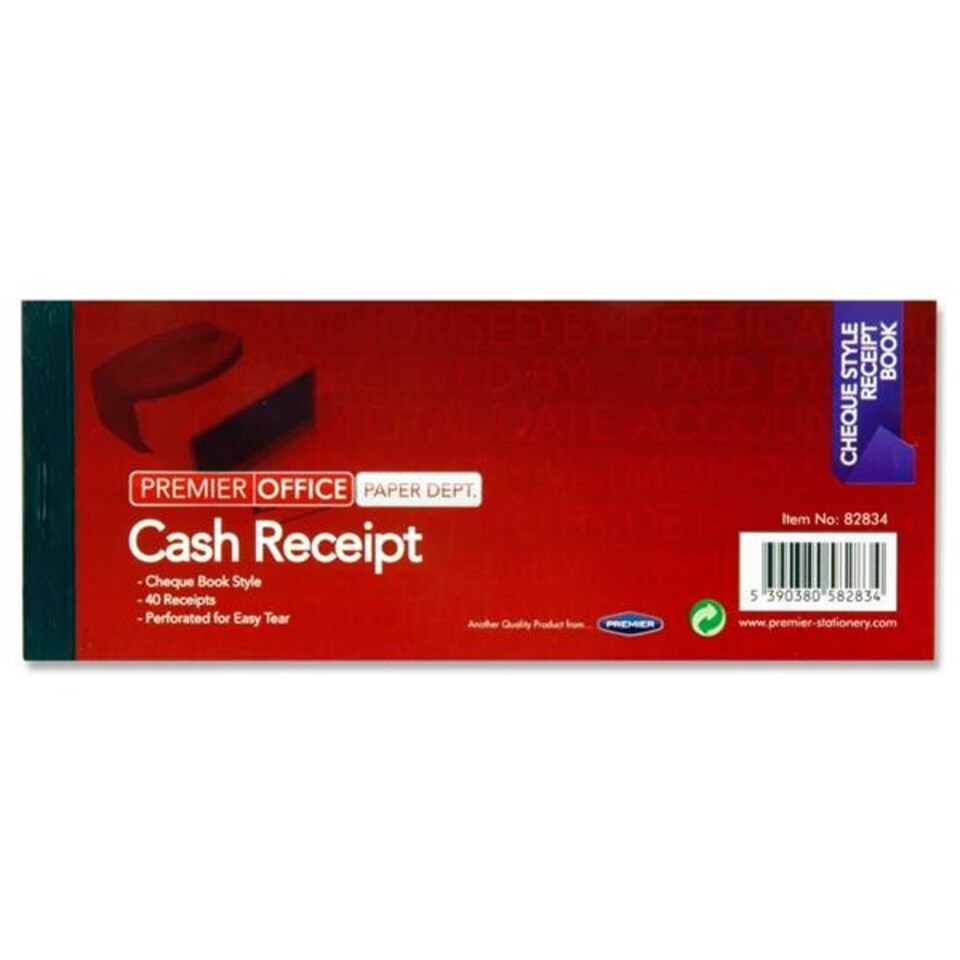 image 1 of 3" x 8" Cash Receipt Book by Premier Office