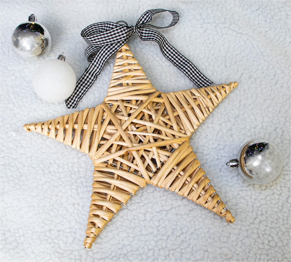 image 1 of St Helens Natural Wicker Christmas Star Willow Decoration