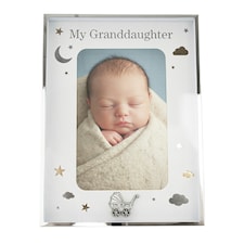 Granddaughter Silver 4x6 Frame with Gold and Silver Stars and Clouds Silver | One Size