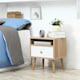 image 2 of HOMCOM Bedside Table Modern Nightstand Bedside Cabinet w/ Drawer Shelf Natural