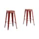 image 1 of Furniturebox 2x Colton 'Tolix' Style Red Metal Bar Stools
