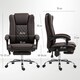 image 3 of HOMCOM PU Leather Massage Office Chair, Reclining Desk Chair, Brown