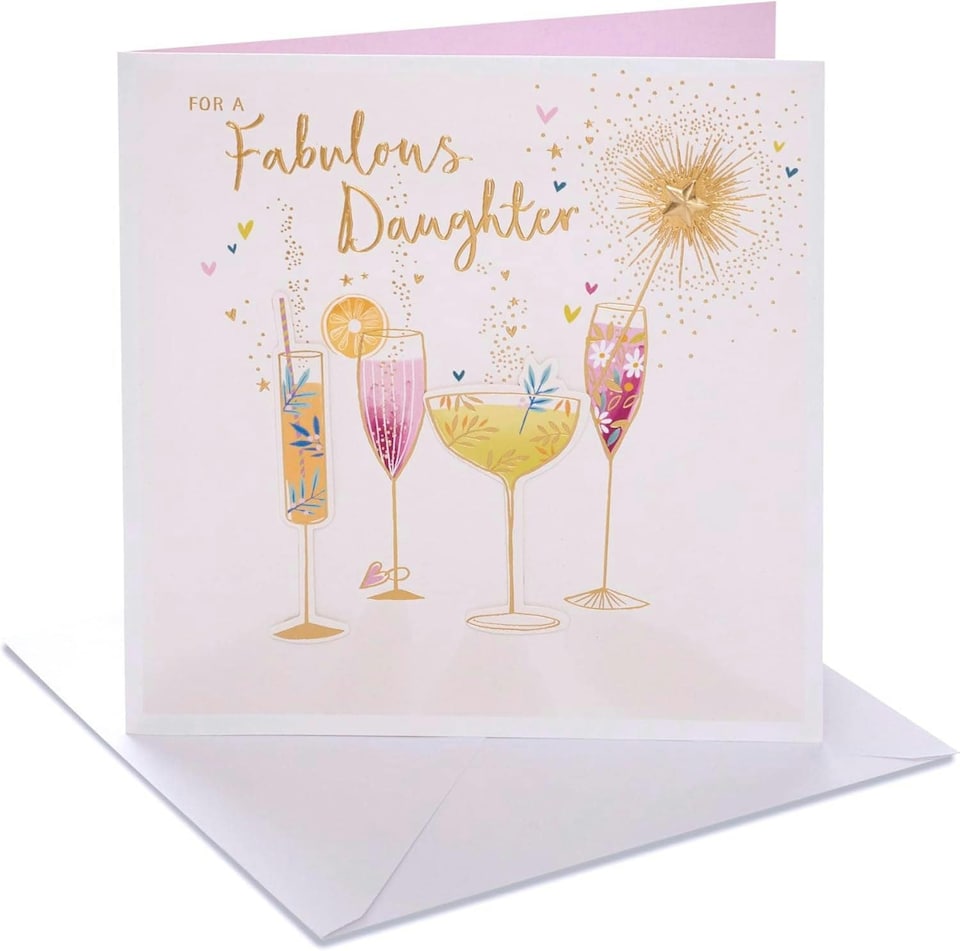 image 1 of Cocktail Glasses Design Daughter Birthday Card
