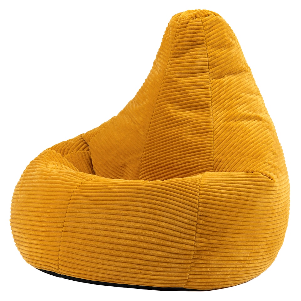 image 1 of Dalton Medium Beanbag Corduroy Yellow | Yellow | Ochre Yellow | 1