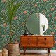 image 2 of Belgravia Pomegranate Wallpaper - Green/Orange - 10m x 53cm Green
