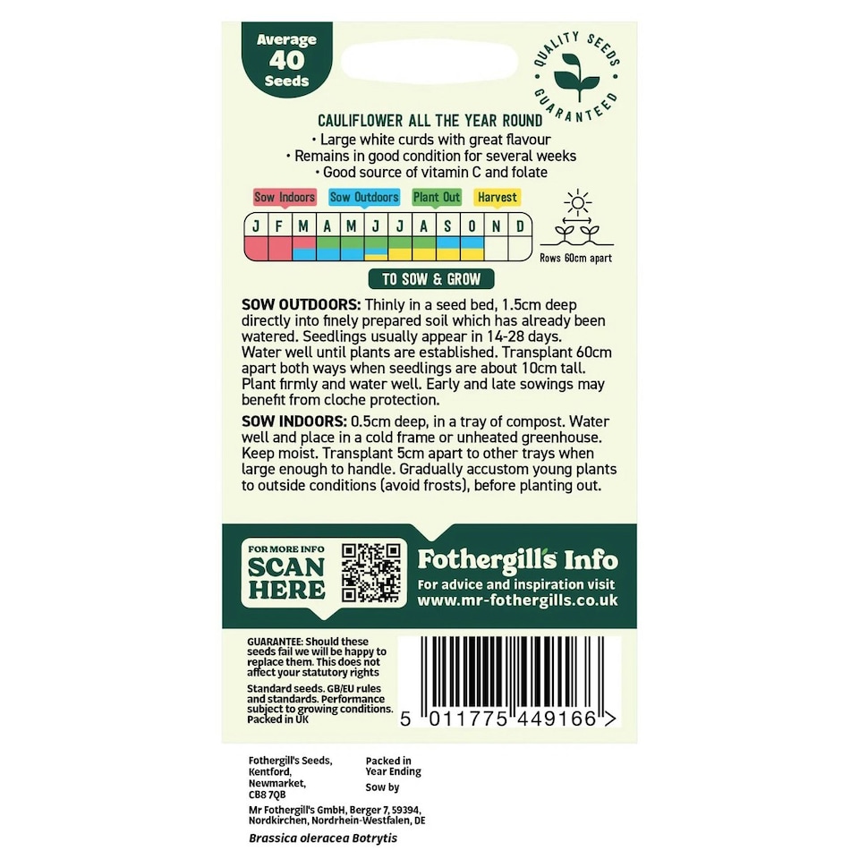 image 1 of Mr. Fothergills Oh Sow Simple Seeds Cauliflower