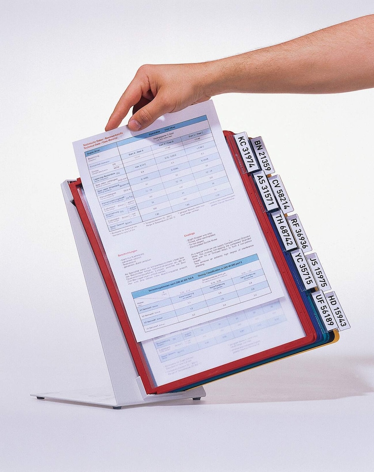 image 1 of Durable VARIO TABLE 10 Display Panel Desk Stand | 10 Panels | A4 Colour Coded
