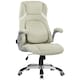 image 1 of Vinsetto Fabric Office Desk Chair w/ Adjustable Height Tilt Function Beige | Cream | White accents | One Size
