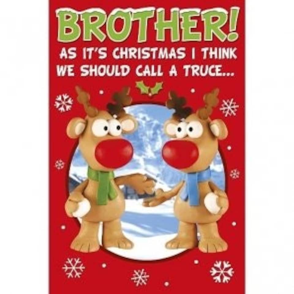 image 1 of Brother at Christmas (Humour) Christmas Card By Wishing Well