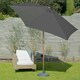 image 5 of GardenKraft 2.7M Parasol Crank & Tilt 6 Ribs With Wooden Effect - Charcoal Black