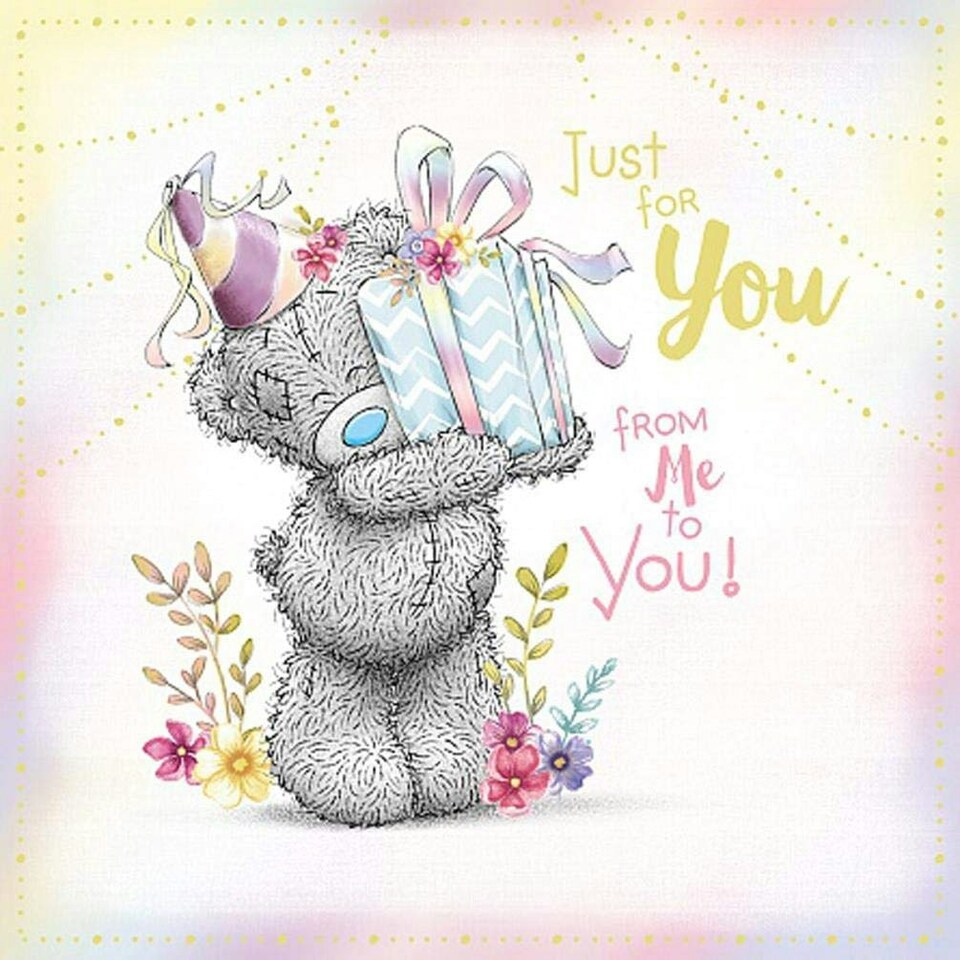 image 1 of Me To You Bear Just For You Holding Present Birthday Card