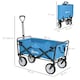 image 5 of Outsunny Folding Outdoor Storage Trolley Cart Bag Telescopic Handle Brakes Blue