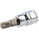 image 2 of T45 Male Torx Bit Star Socket 3/8" Drive Standard Internal Chrome Vanadium Steel