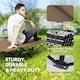 image 3 of Outsunny Double Camping Folding Cot Portable Sleeping Bed, Charcoal Khaki | Brown | Brown