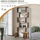 image 2 of COSTWAY 5-tier Bookcase S-Shaped Bookshelf Display Rack Brown Brown