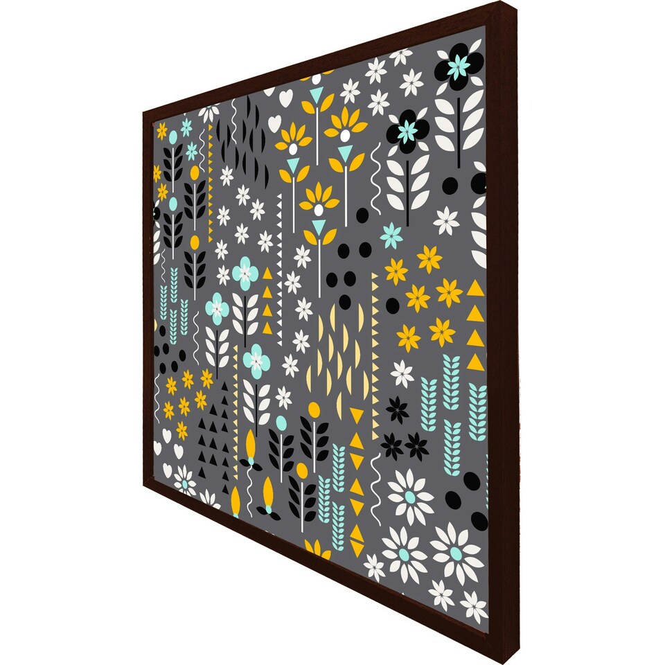 image 1 of Flower print (Picture Frame) Brown | Oak | XL
