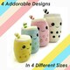 image 3 of Boba Tea Soft Toy White Bubble Tea Plush Pillow, Cute Soft 1 X Pineapple 20cm