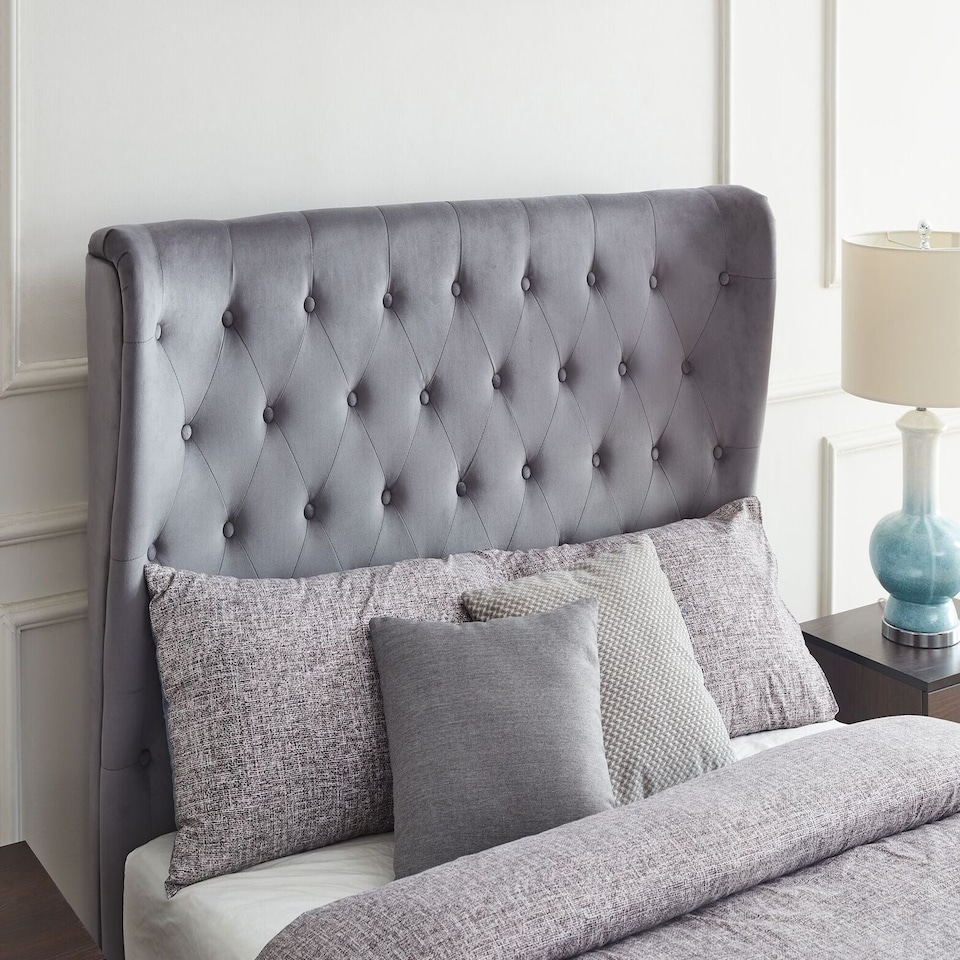 image 1 of Holway Double 4ft 6 Grey End Opening Ottoman Bed | Grey | Double