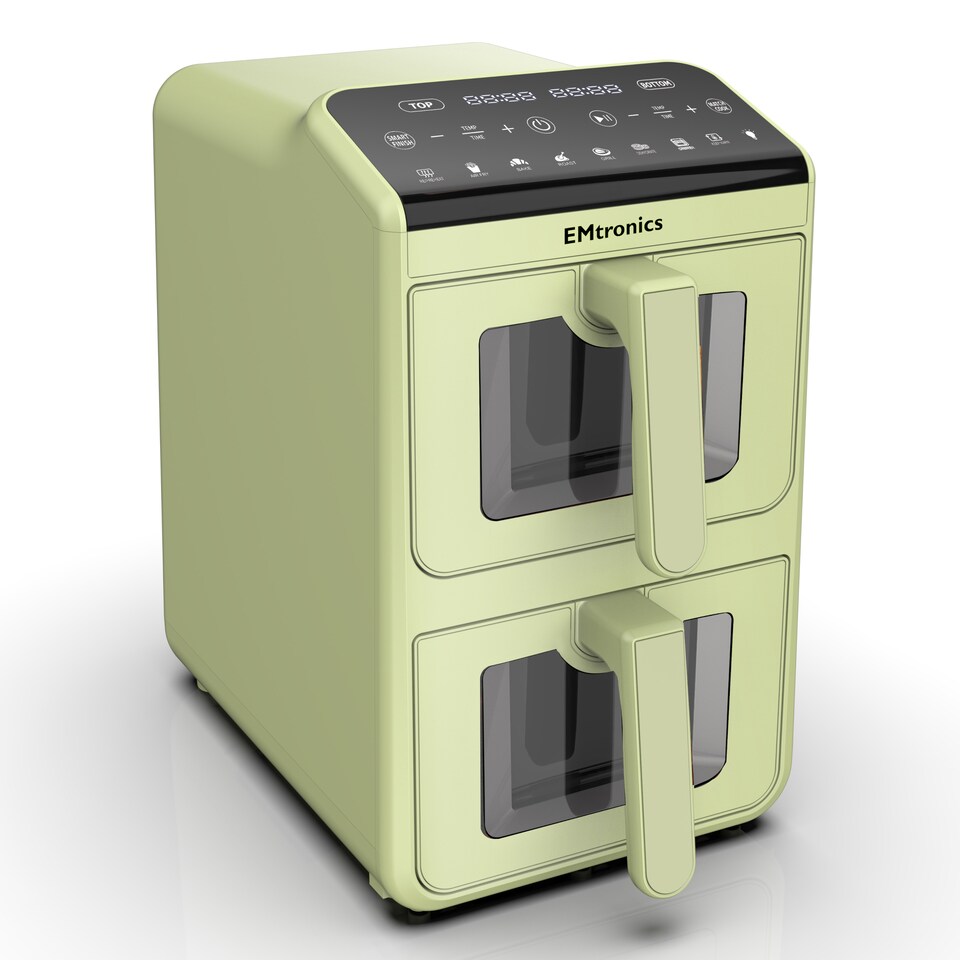 image 1 of EMtronics 10L Stack Dual Air Fryer - Sage Green