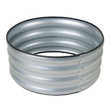 Gr8 Garden Outdoor Raised Bed Planter Round Galvanised Steel Flower Trough 60 x 30cm