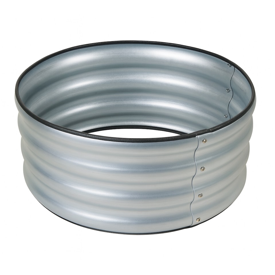 image 1 of Gr8 Garden Outdoor Raised Bed Planter Round Galvanised Steel Flower Trough 60 x 30cm