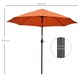 image 7 of Outsunny 2.6M Patio Umbrella Outdoor Sunshade Canopy w/ Tilt and Crank Orange