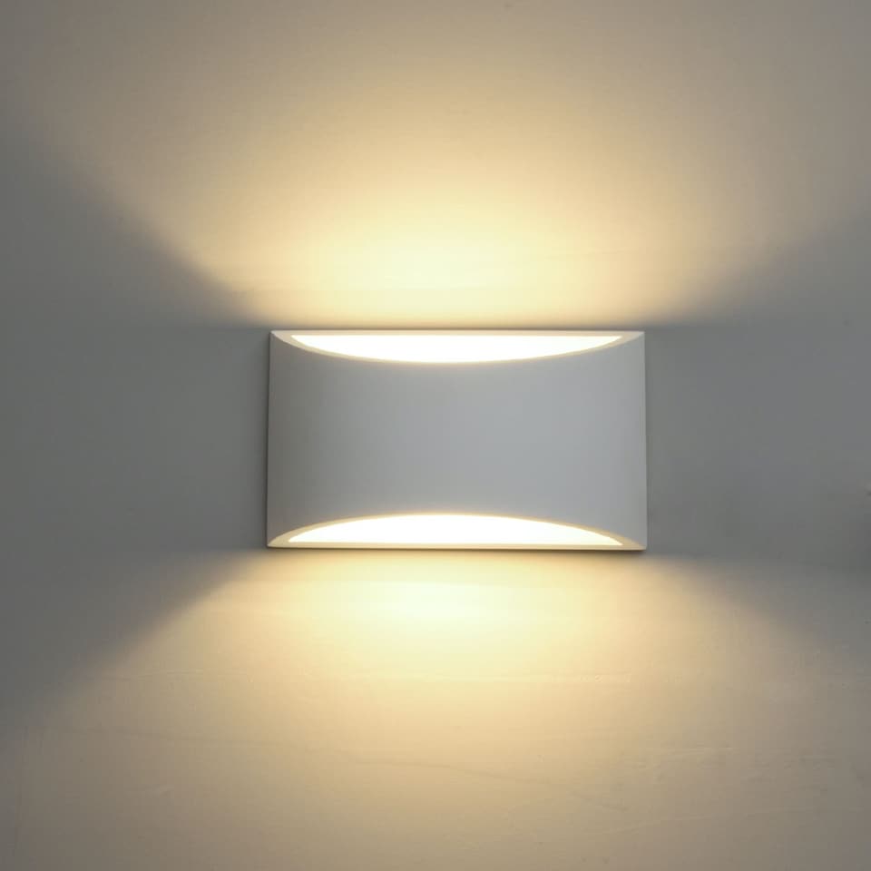 image 1 of Marmo - White G9 Plaster Wall Light | White | 1