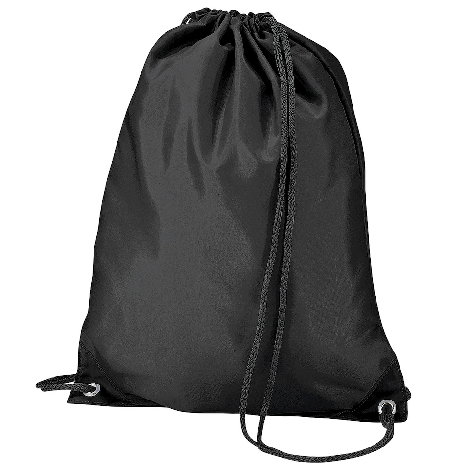 image 1 of BagBase Budget Water Resistant Sports Gymsac Drawstring Bag (11L) - Black - One Size Black | One Size