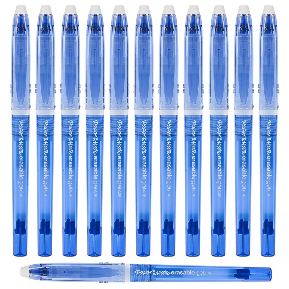 image 1 of Paper Mate Gel Pens - 0.5mm Erasable Ink | Blue | 12