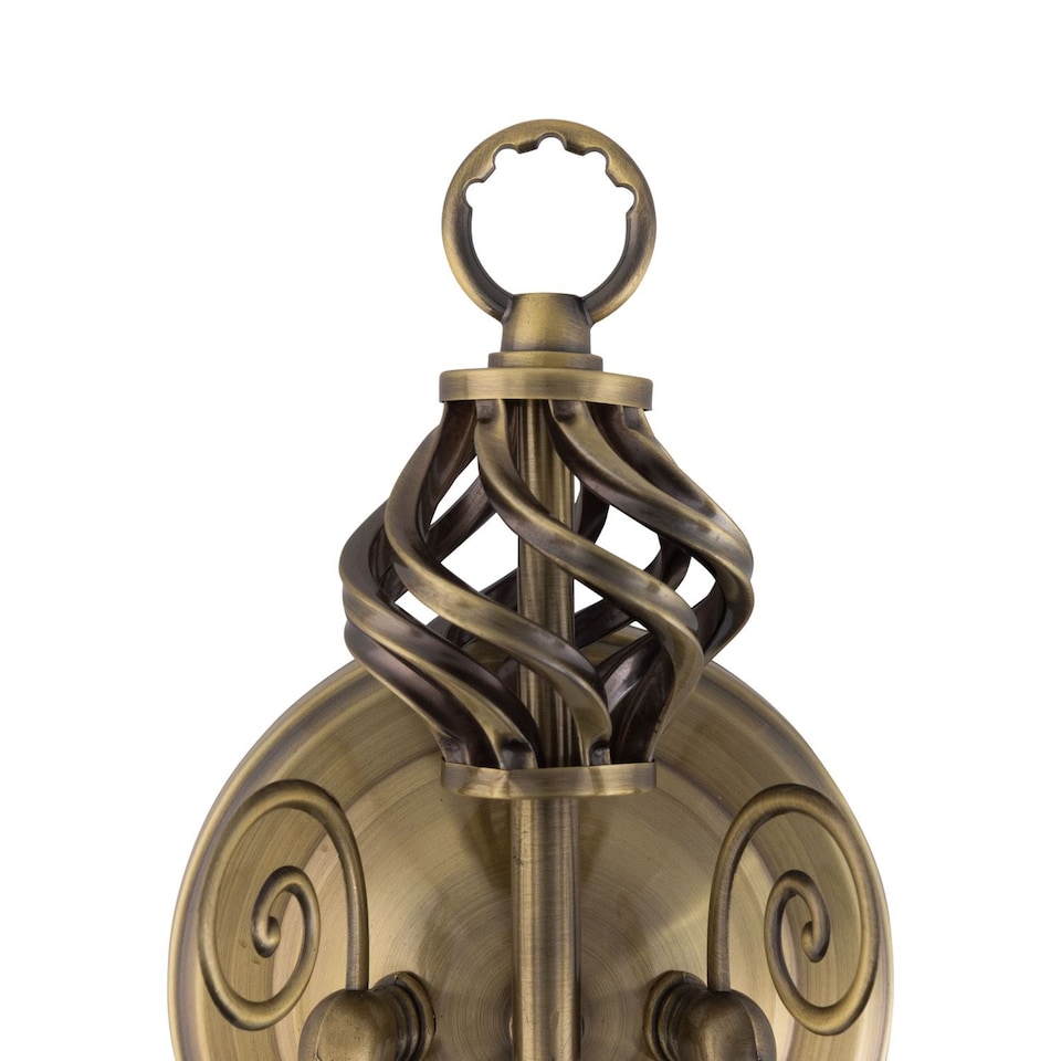 image 1 of Barley Twist - Antique Brass Wall Light | Yellow | 1
